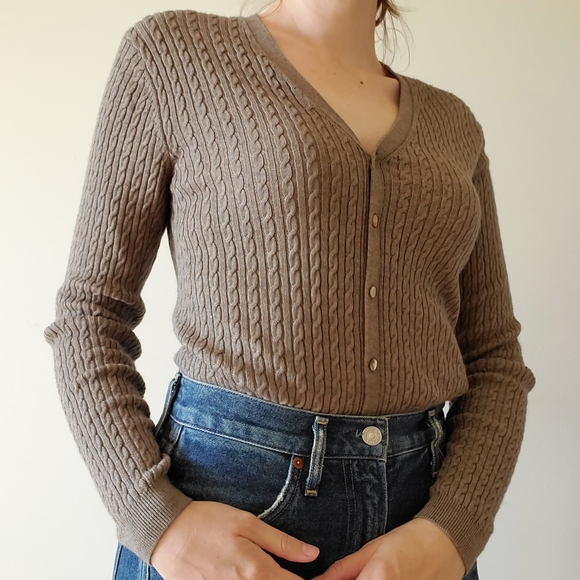 Brooks Brothers Sweaters - Brooks Brothers silk & cashmere brown cable knit